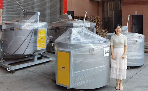 Tilting type electric resistance aluminum scrap crucible melting furnace ship to Russia