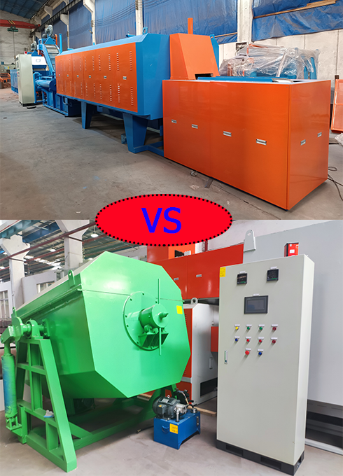 Two furnaces for fasteners: mesh belt furnaces and roller furnaces