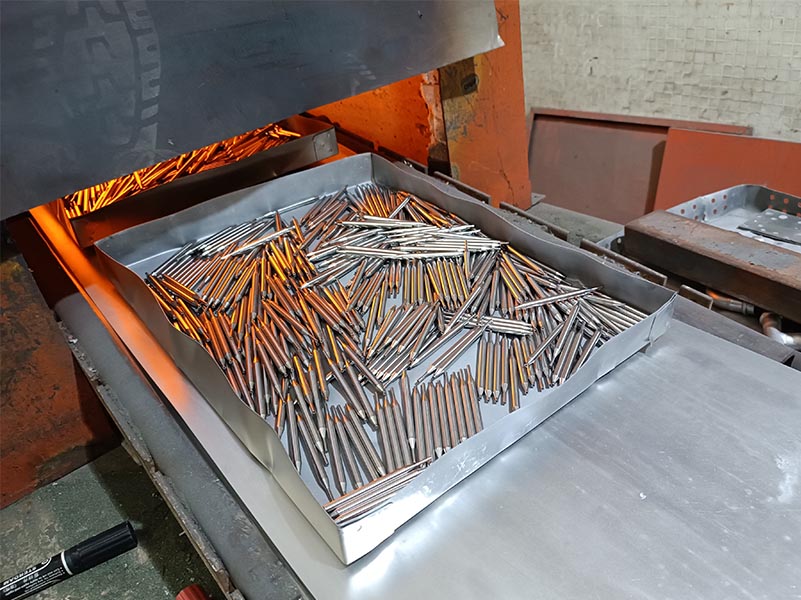 What heat treatment is required for iron nails