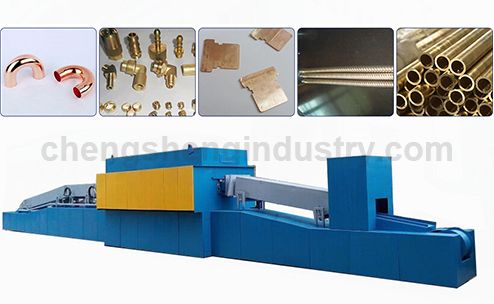 Continuous Conveyor Belt Cooper Tube / Pipe / Bar Bright Annealing Furnace