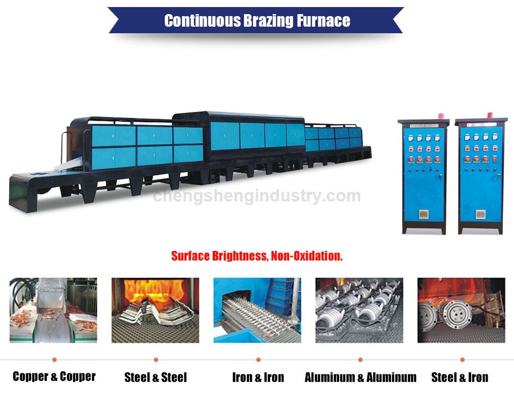 Continuous Mesh Belt Controlled Atmosphere Brazing Furnace