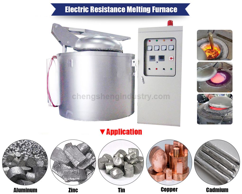 Aluminum, Zinc Tin, Copper Electric Resistance Crucible Melting Furnace