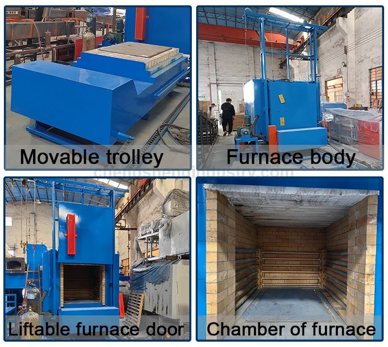 Electric trolley type quenching heat treatment furnace for mechanical parts